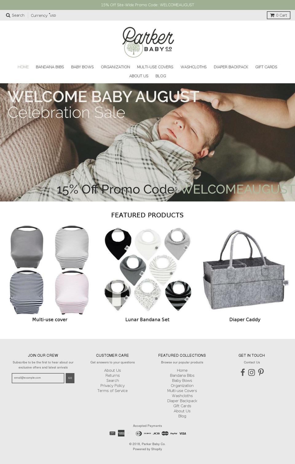 parkerbabyco.com — Shopify storefront screenshot
