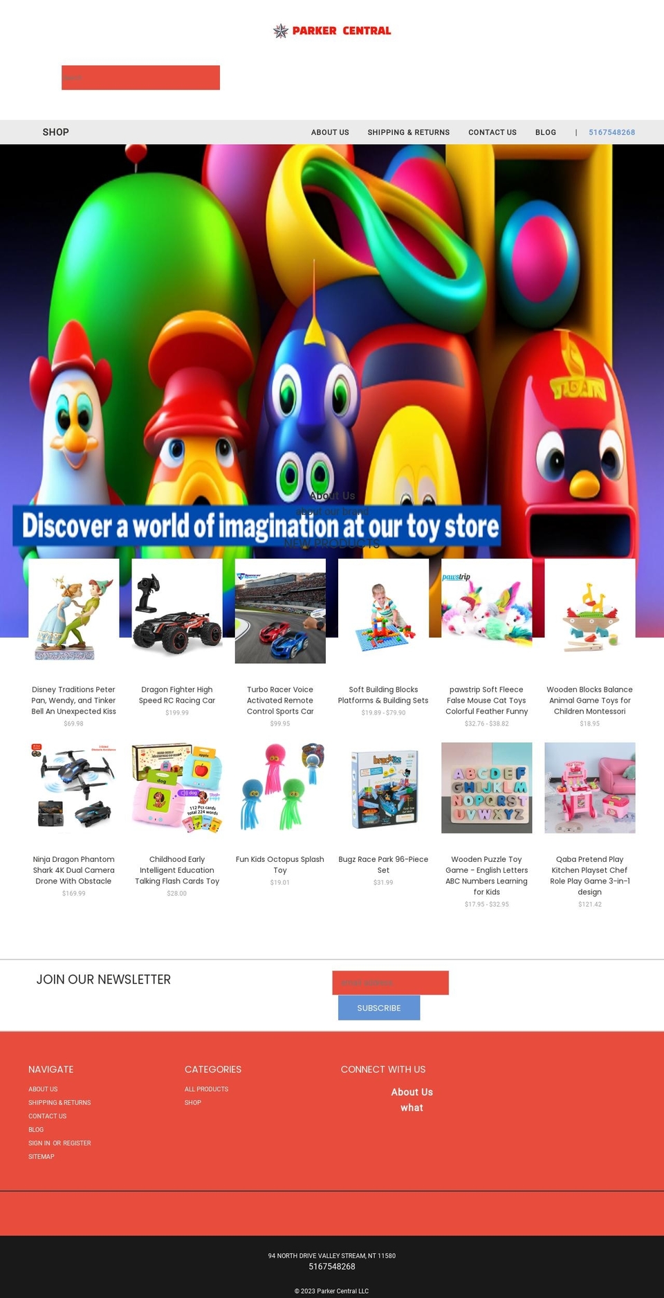 parkercentral.com shopify website screenshot