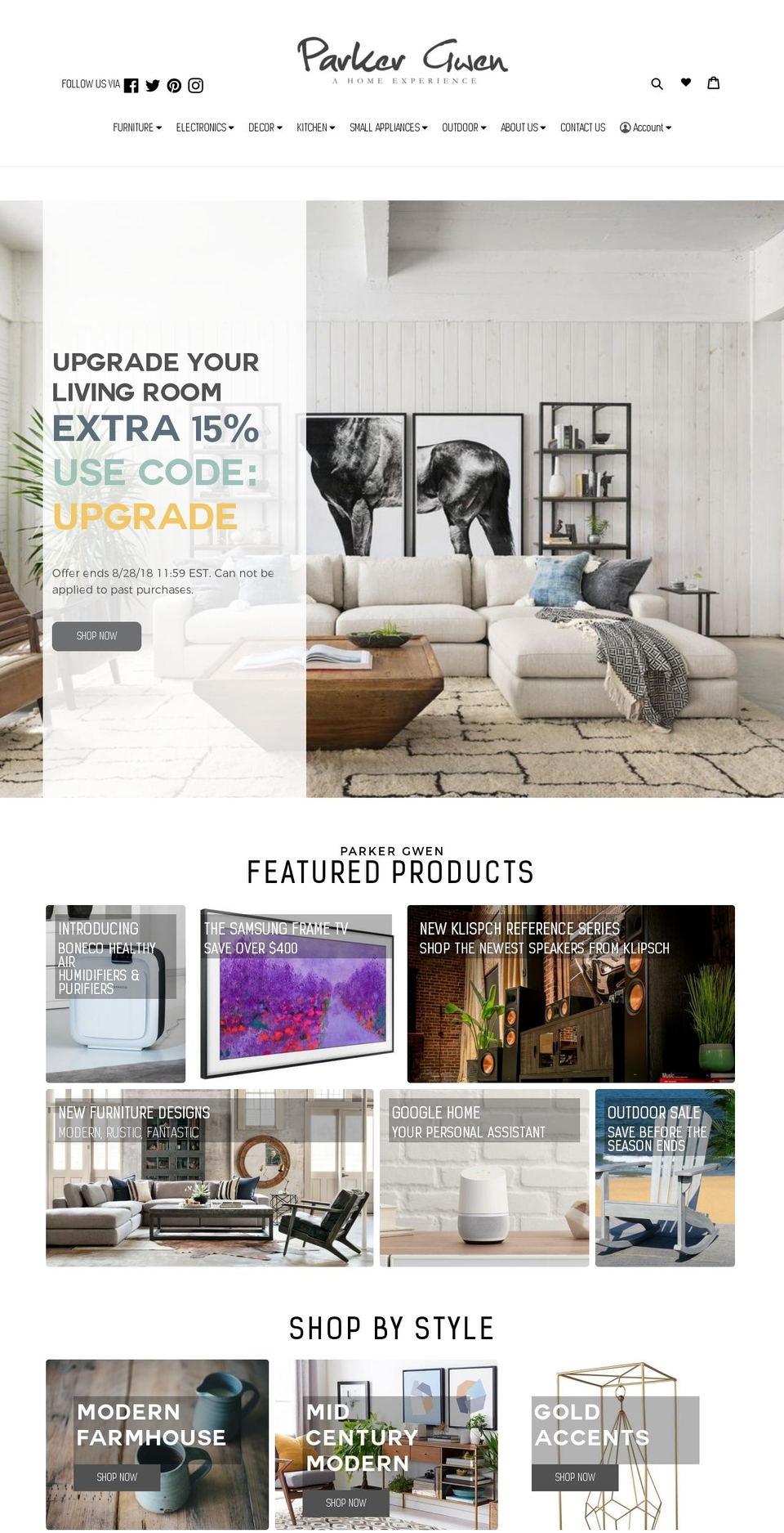 parkergwen.com shopify website screenshot