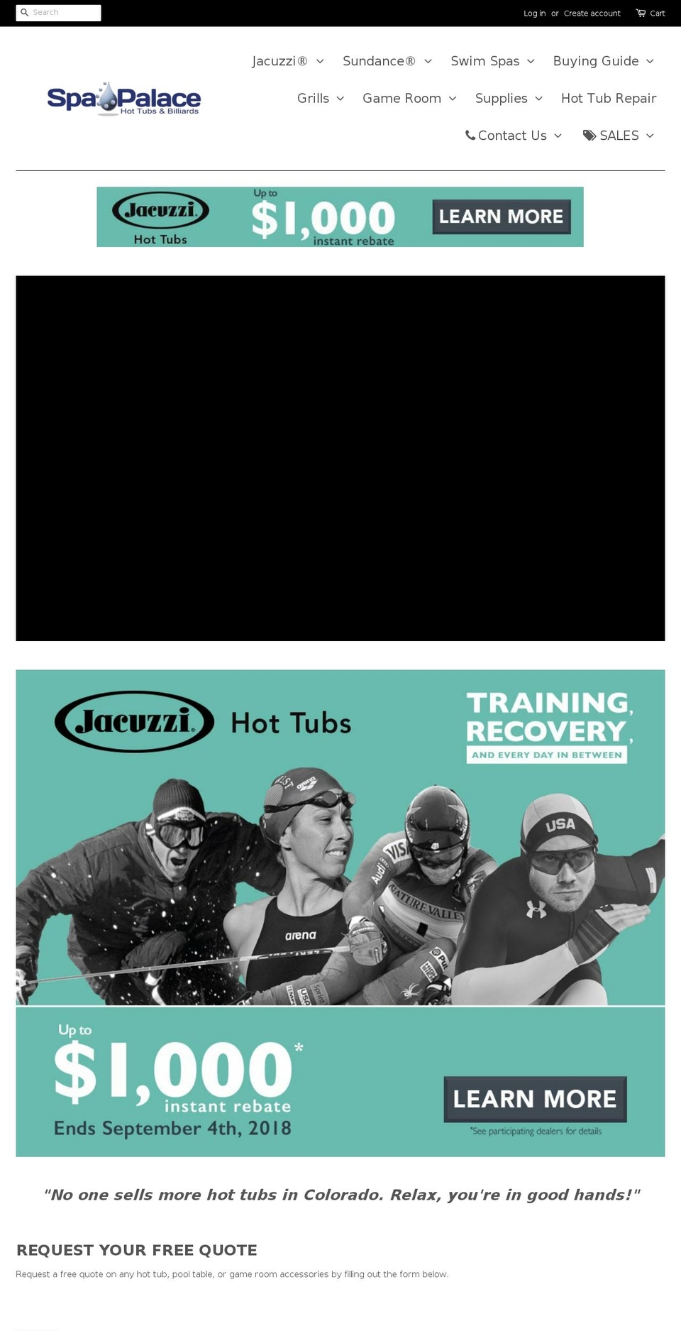 parkerhottubstore.com — Shopify storefront screenshot