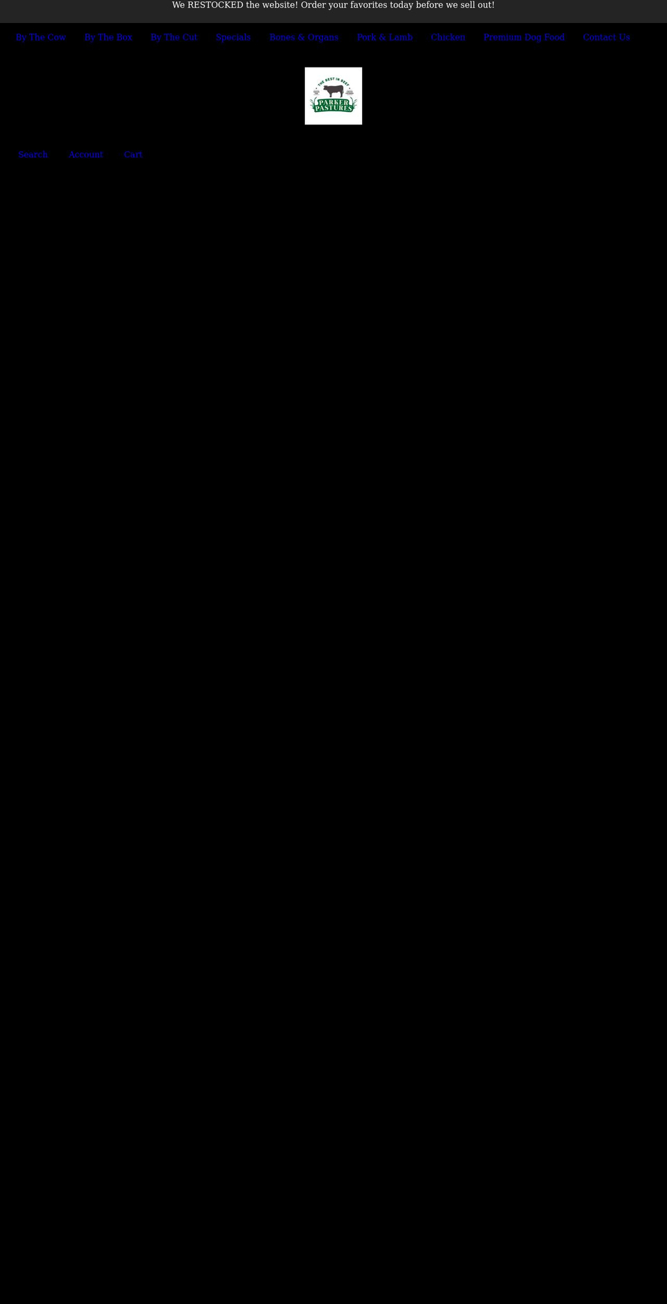 parkerpastures.com shopify website screenshot