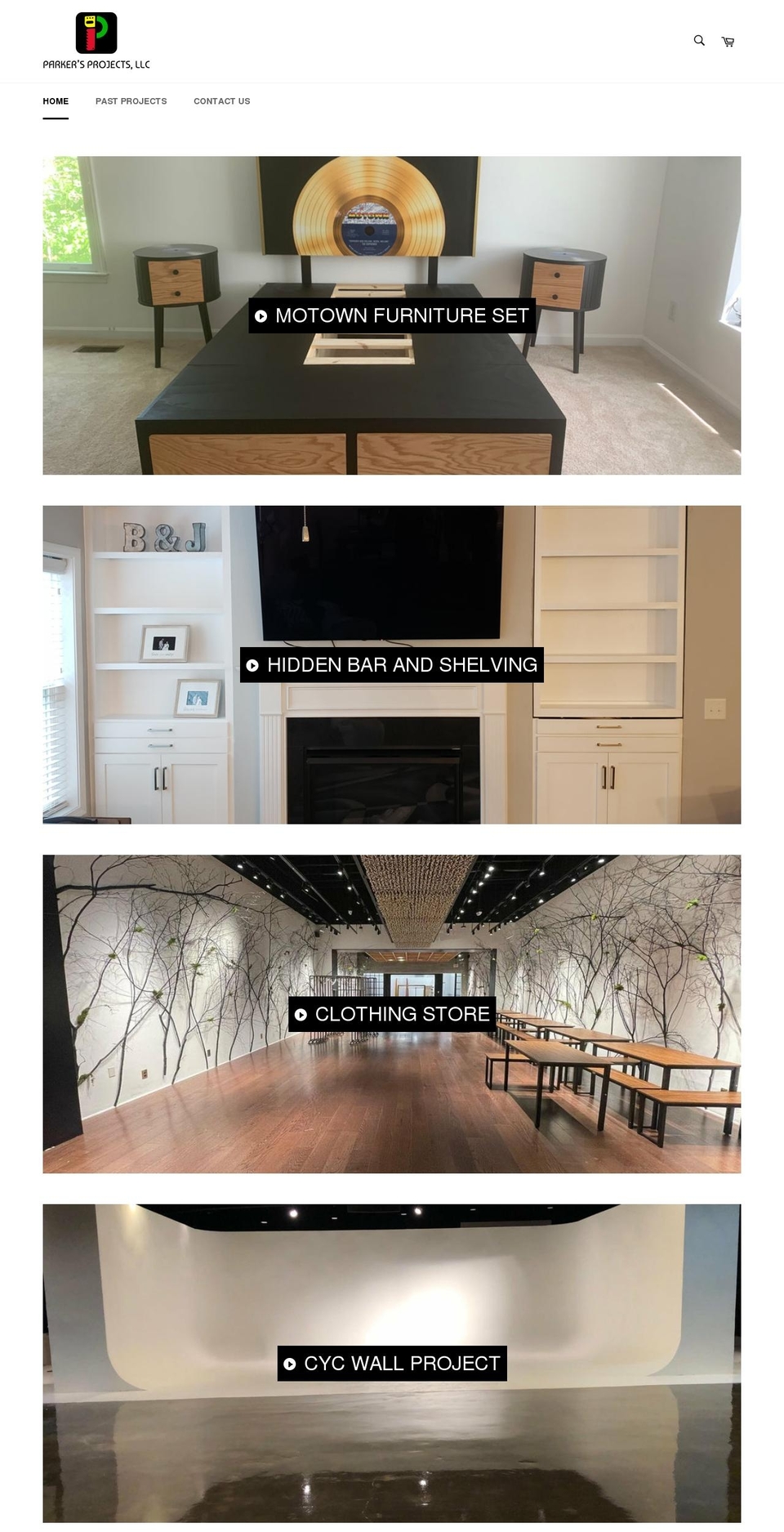 parkersprojectsllc.com shopify website screenshot