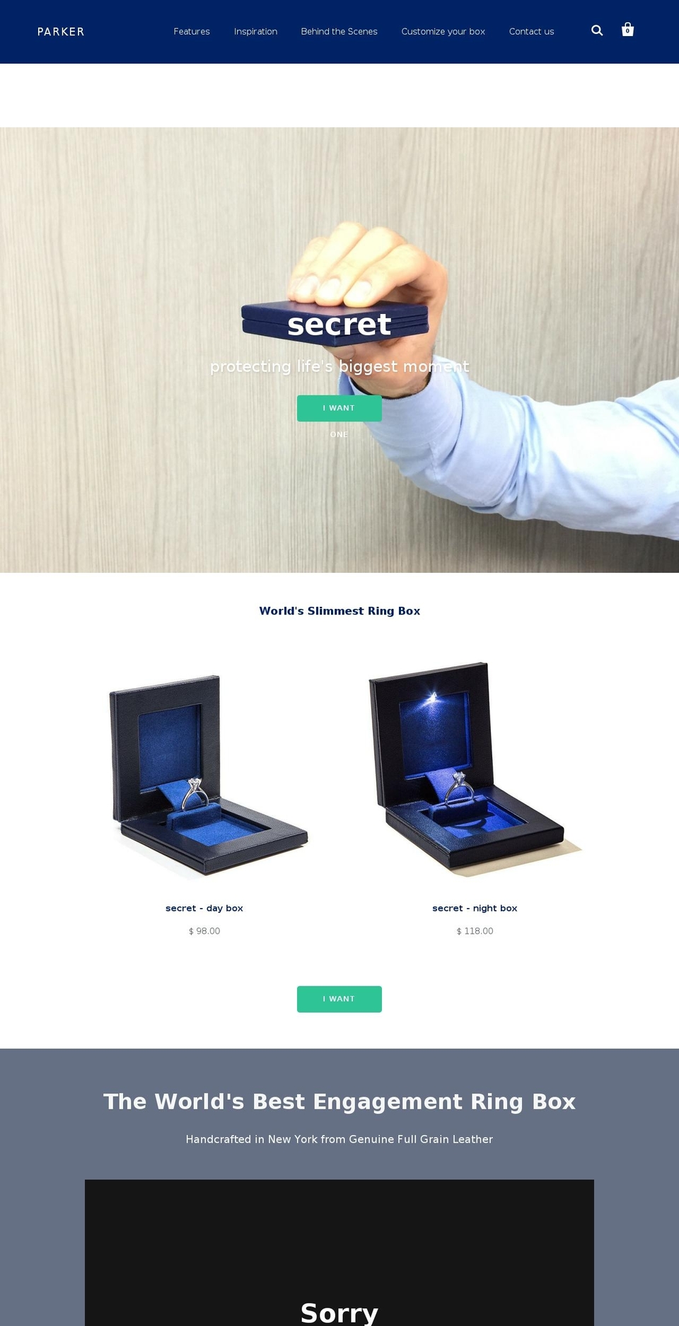 parkersq.com shopify website screenshot