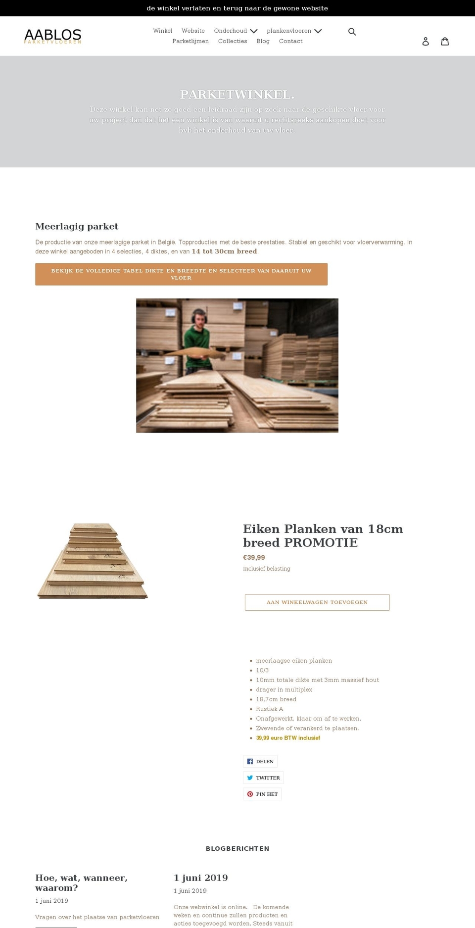 parketvloeren.store shopify website screenshot