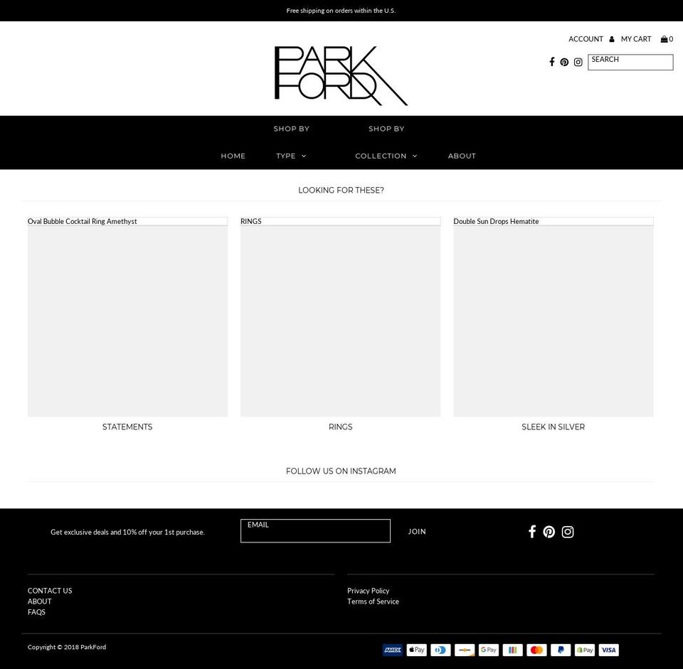parkfordjewelry.com — Shopify storefront screenshot