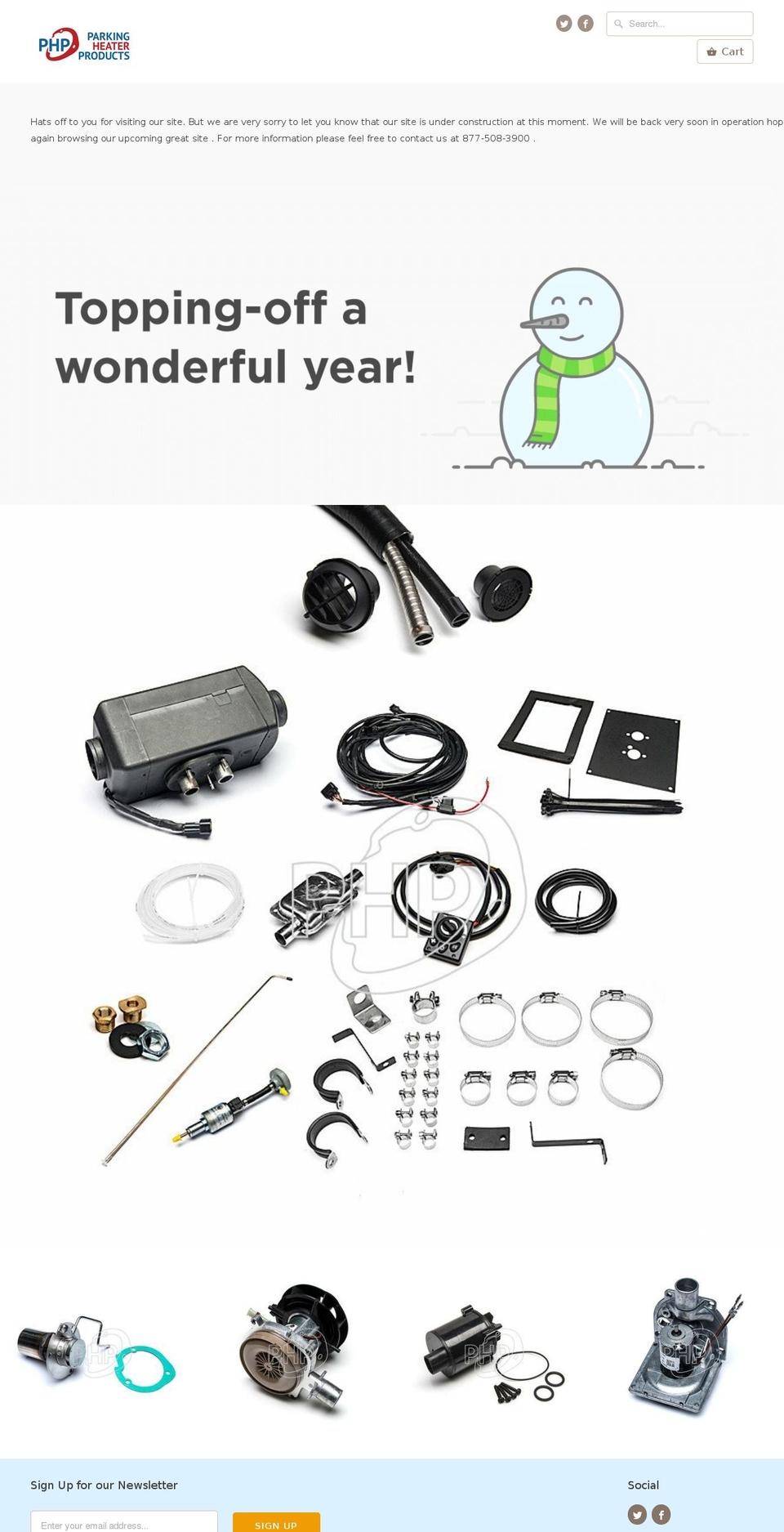 parkingheaterproducts.com shopify website screenshot