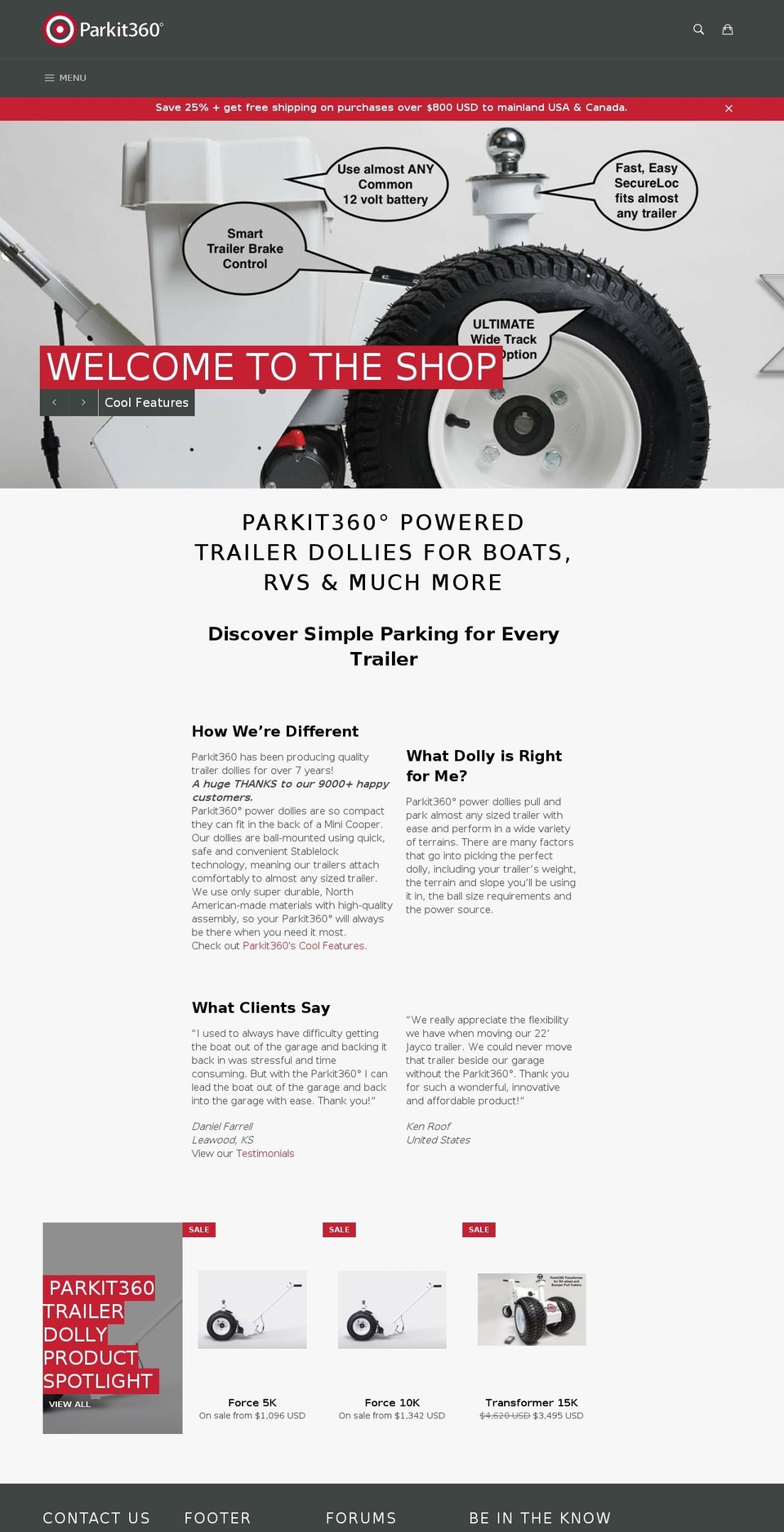 parkit360.ca shopify website screenshot