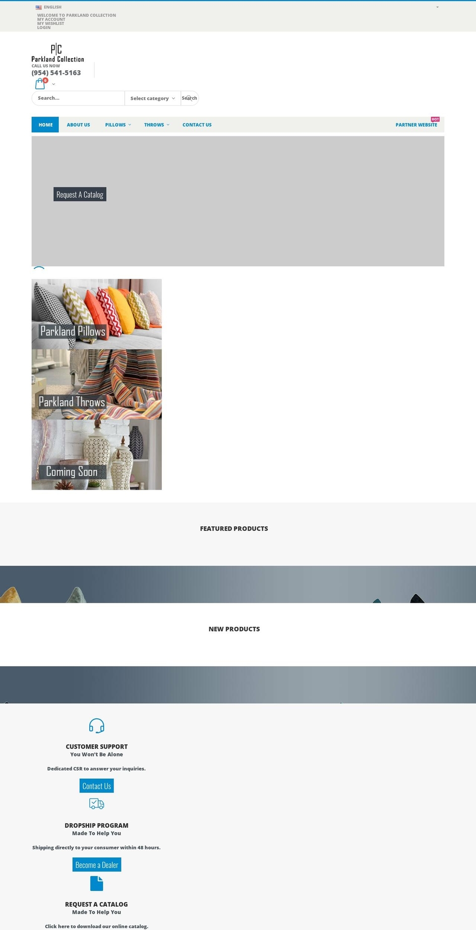 parklandcollection.com shopify website screenshot