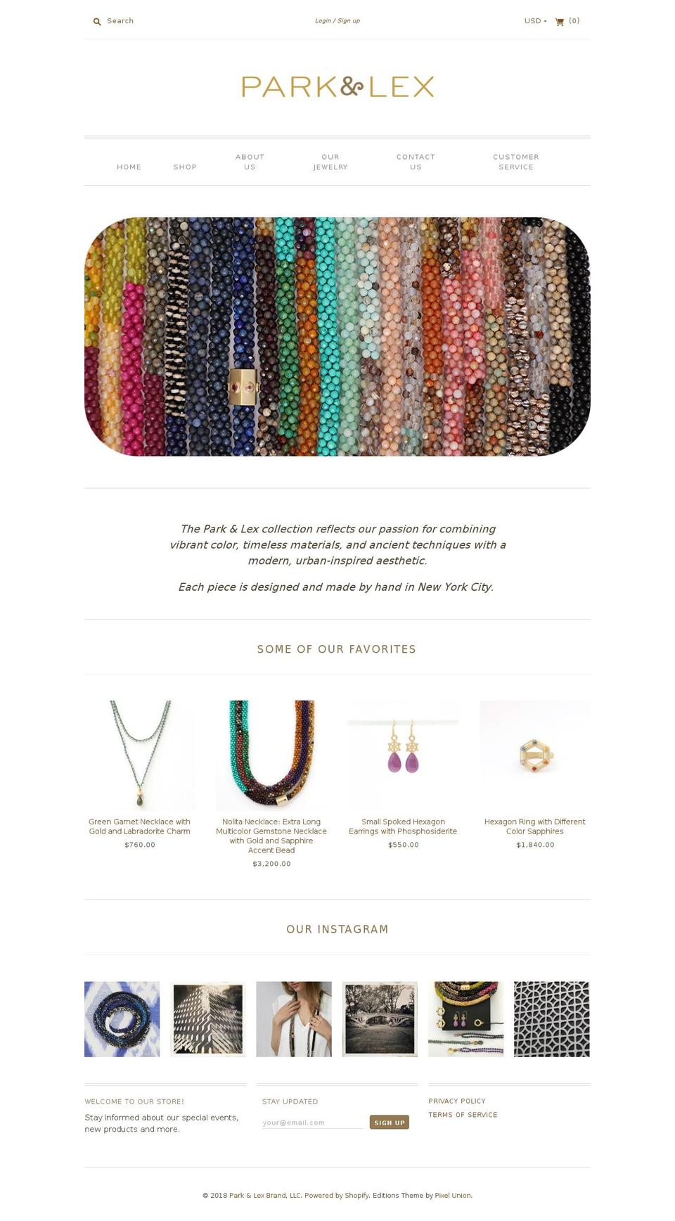 parklexnyc.com — Shopify storefront screenshot