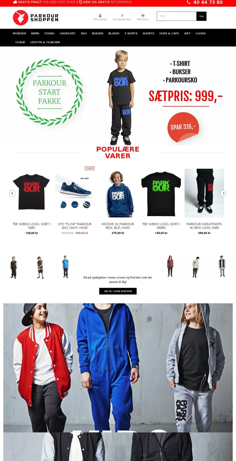 parkourshoppen.dk shopify website screenshot