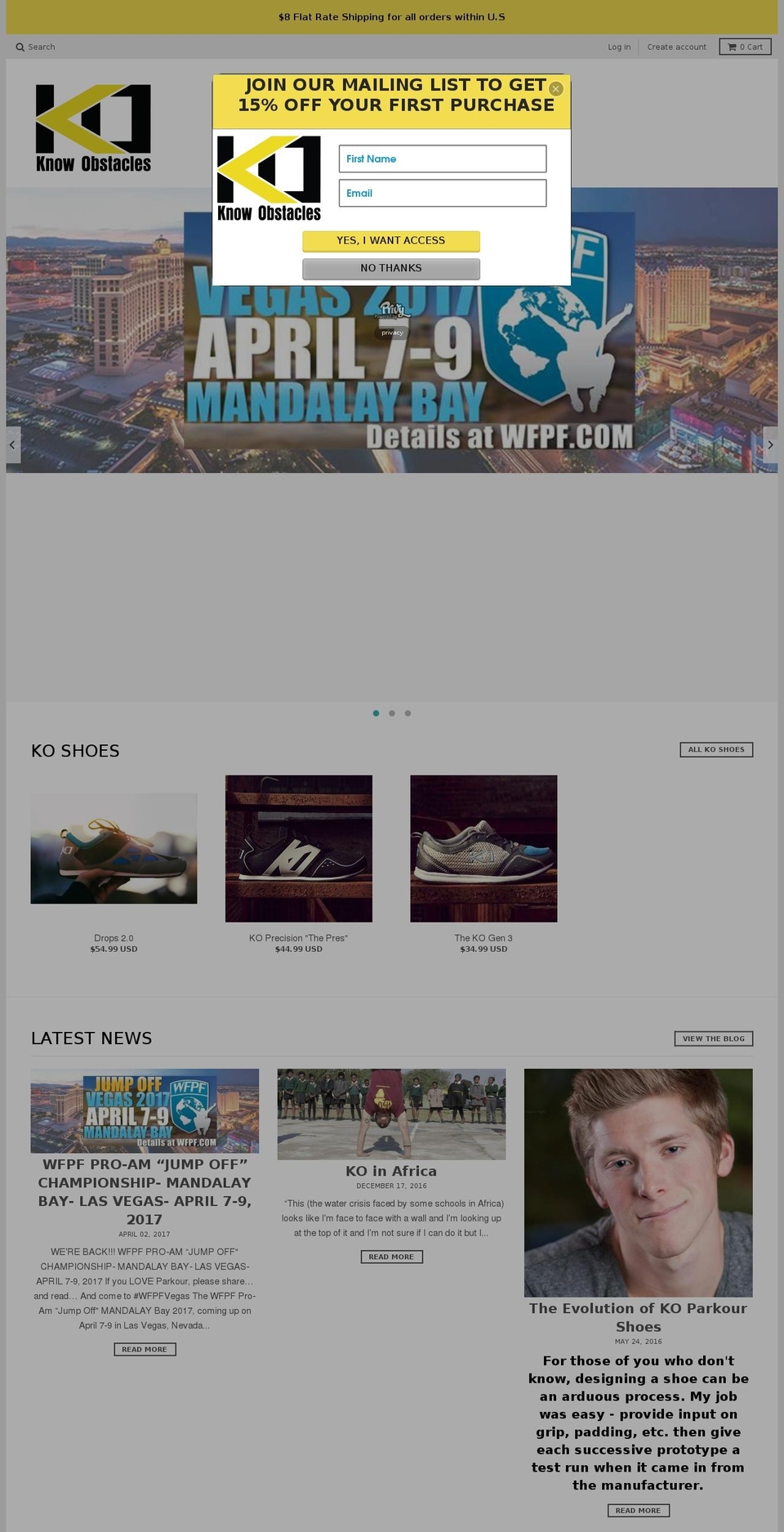 parkourtrainers.net shopify website screenshot