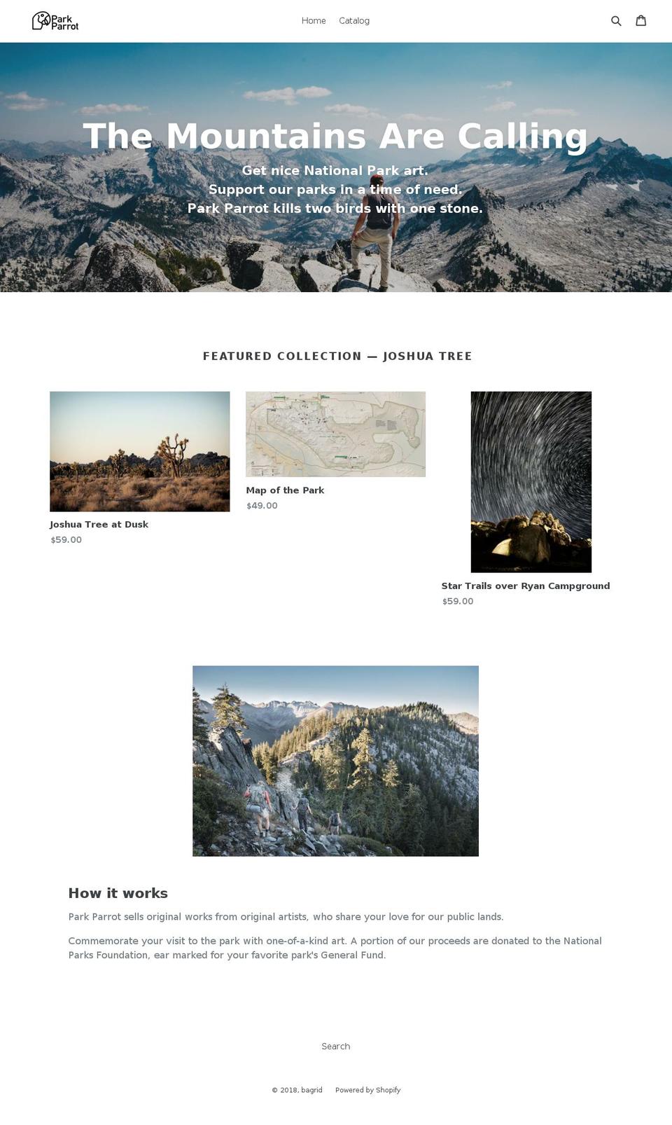 parkparrot.com — Shopify storefront screenshot