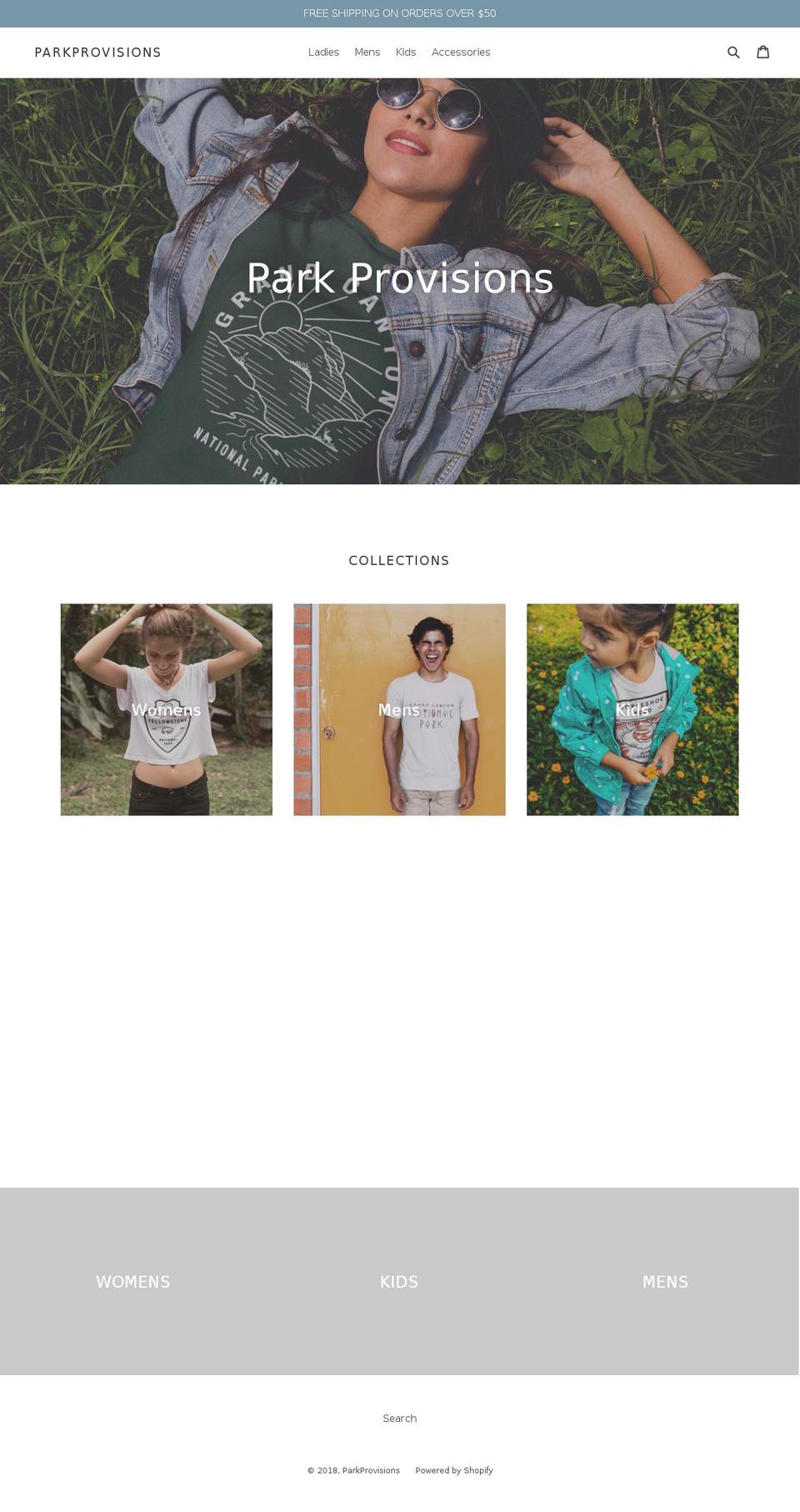parkprovisions.com — Shopify storefront screenshot