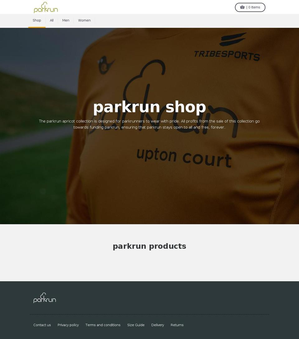 parkrun.shop shopify website screenshot
