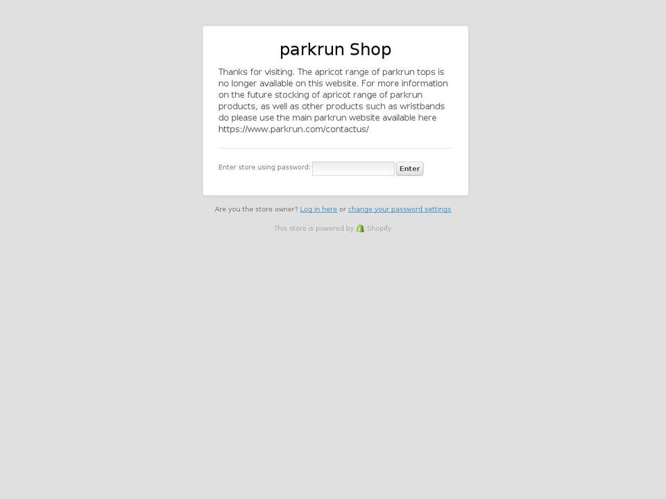 parkrun Shopify theme site example parkrunshop.com