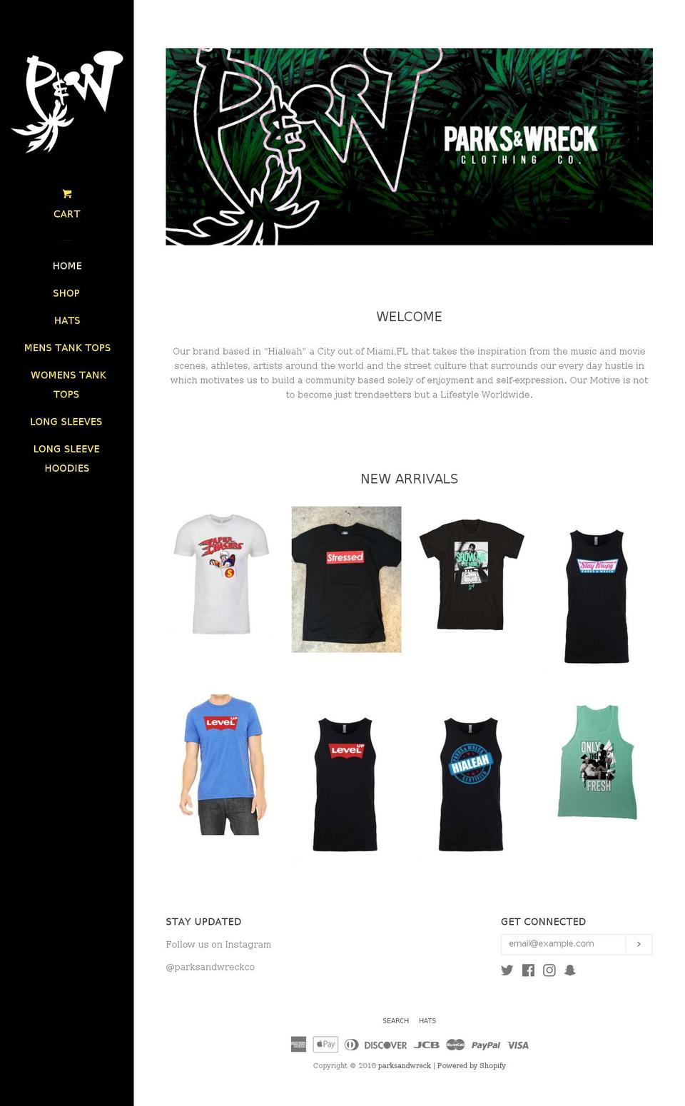 parksandwreckco.com — Shopify storefront screenshot