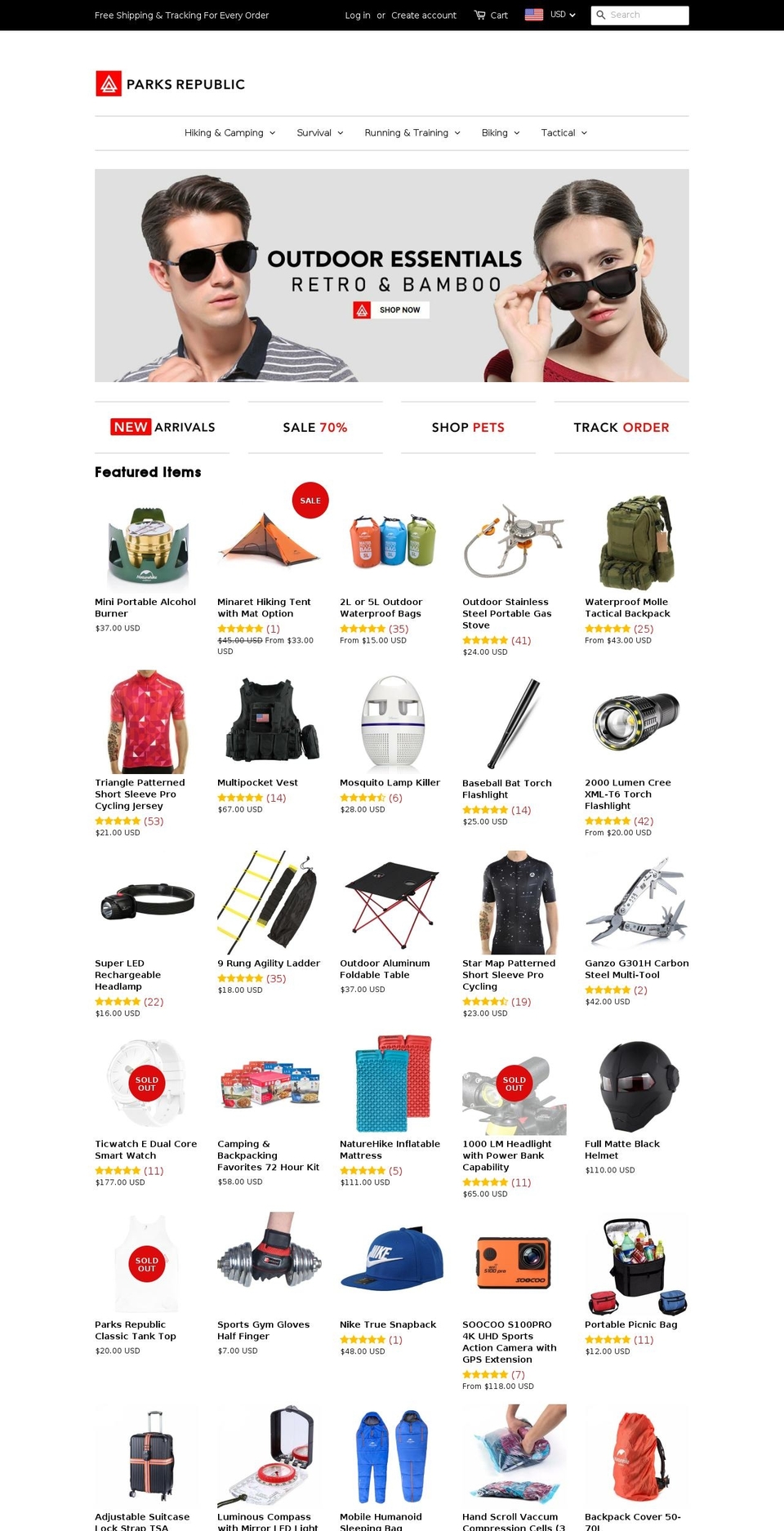 parksrepublic.com shopify website screenshot