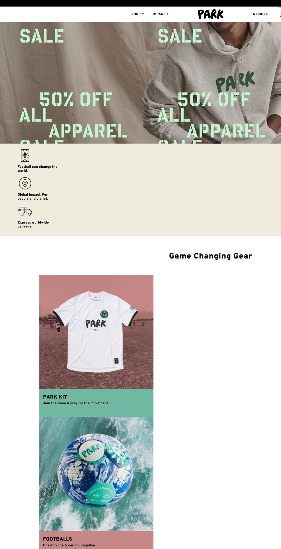 parkssc.com shopify website screenshot