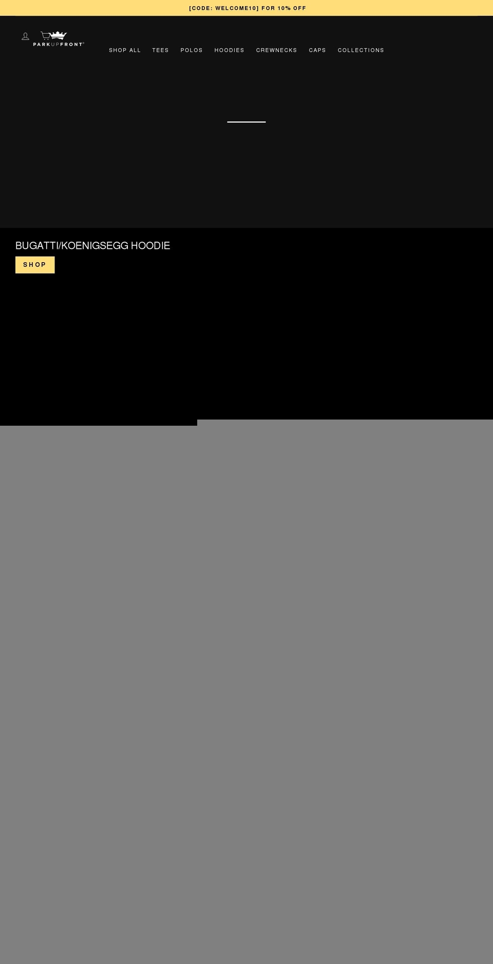 parkupfront.shop shopify website screenshot