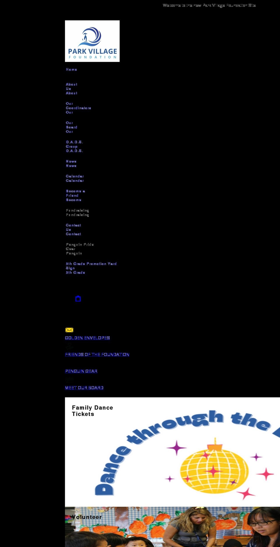 parkvillagefoundation.com shopify website screenshot