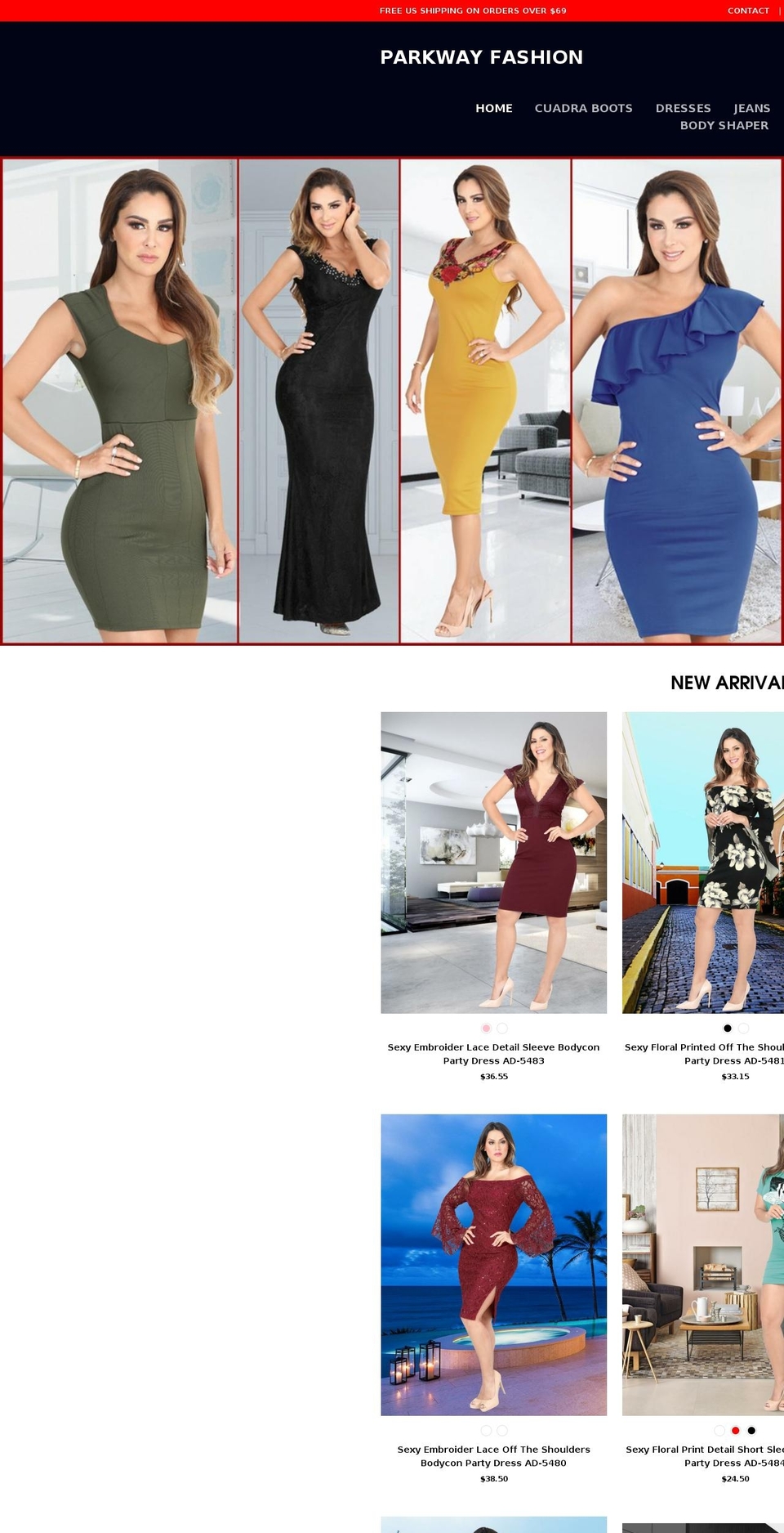 parkwayfashion.com — Shopify storefront screenshot