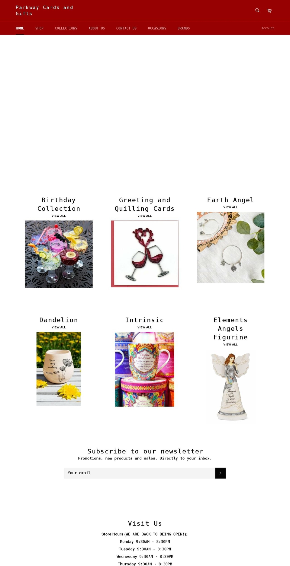 parkwaygifts.com shopify website screenshot