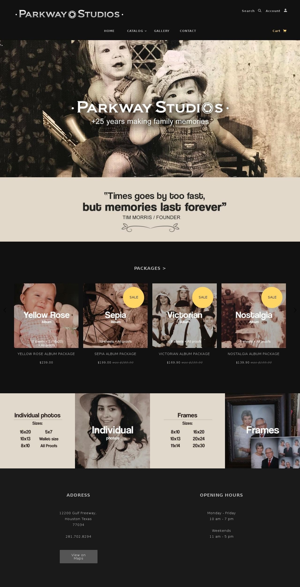 parkwaystudiomalls.com — Shopify storefront screenshot