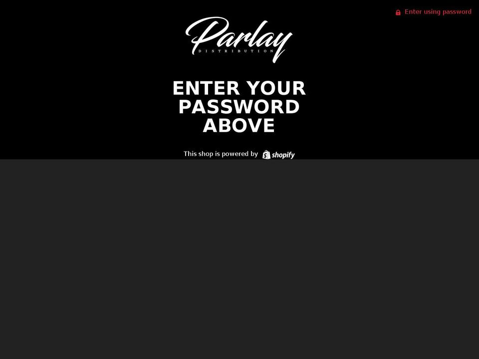 parlaydistribution.com — Shopify storefront screenshot