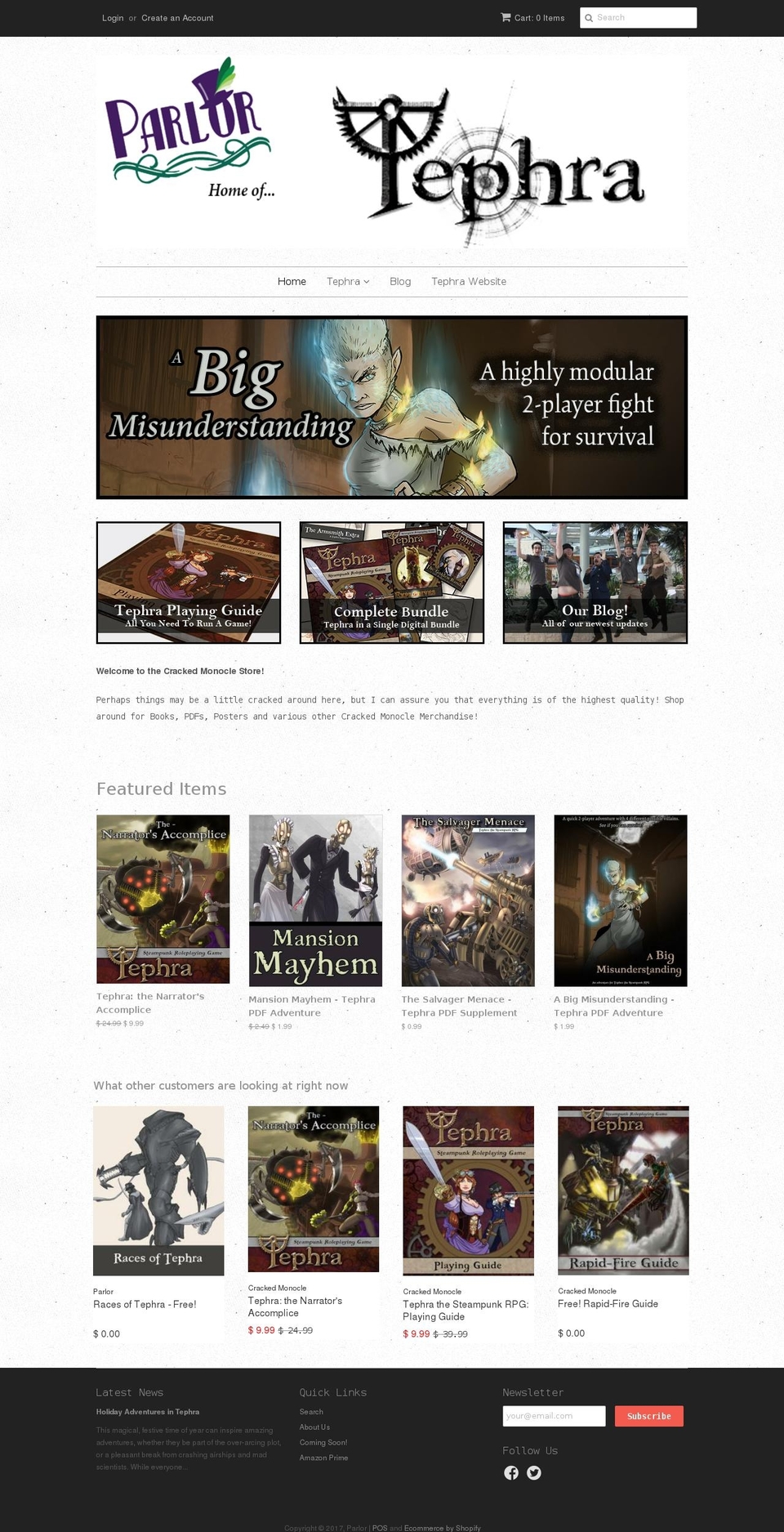 parlorgaming.com shopify website screenshot