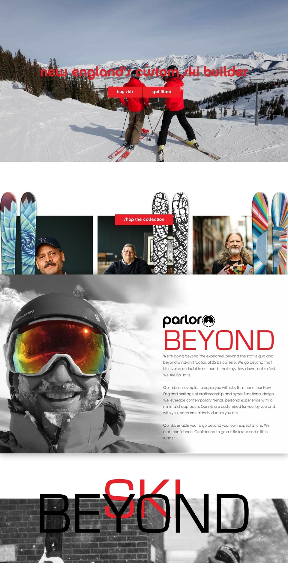 parlorskis.com shopify website screenshot