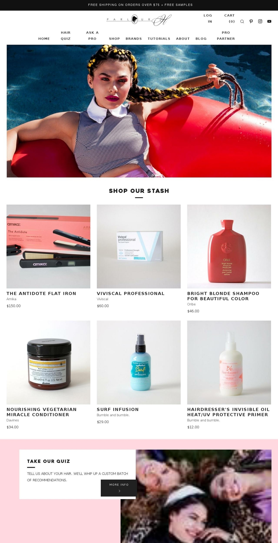 parlourh.com — Shopify storefront screenshot
