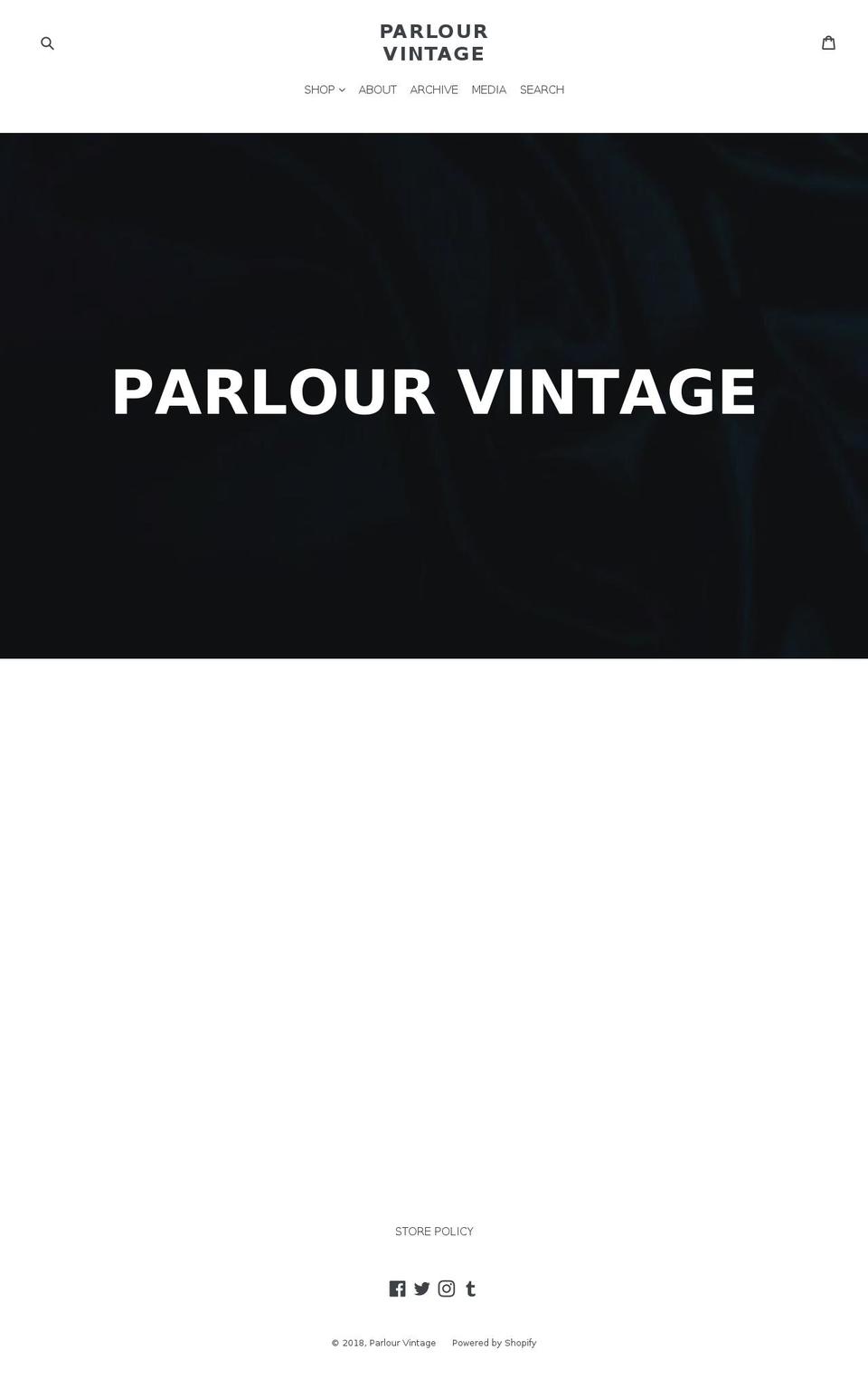 parlourvintage.com shopify website screenshot