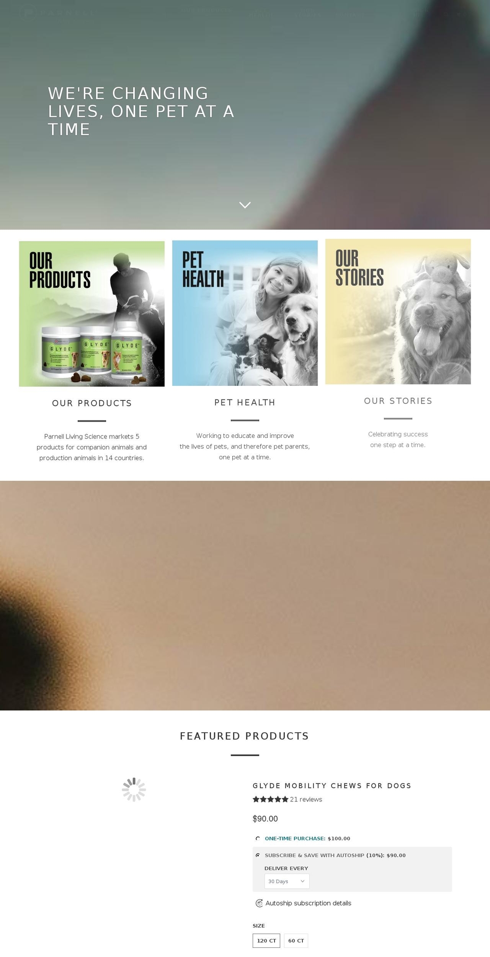 parnellpet.com — Shopify storefront screenshot