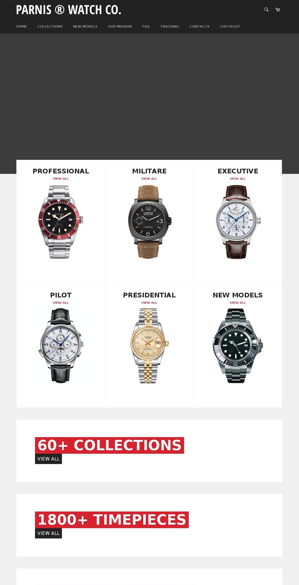 PARNIS V1.5 Hextom Shopify theme site example parniswatchco.net