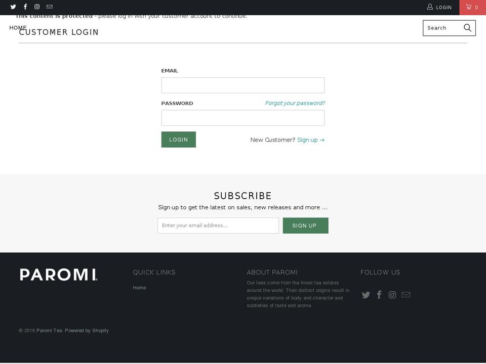 paromi.biz shopify website screenshot