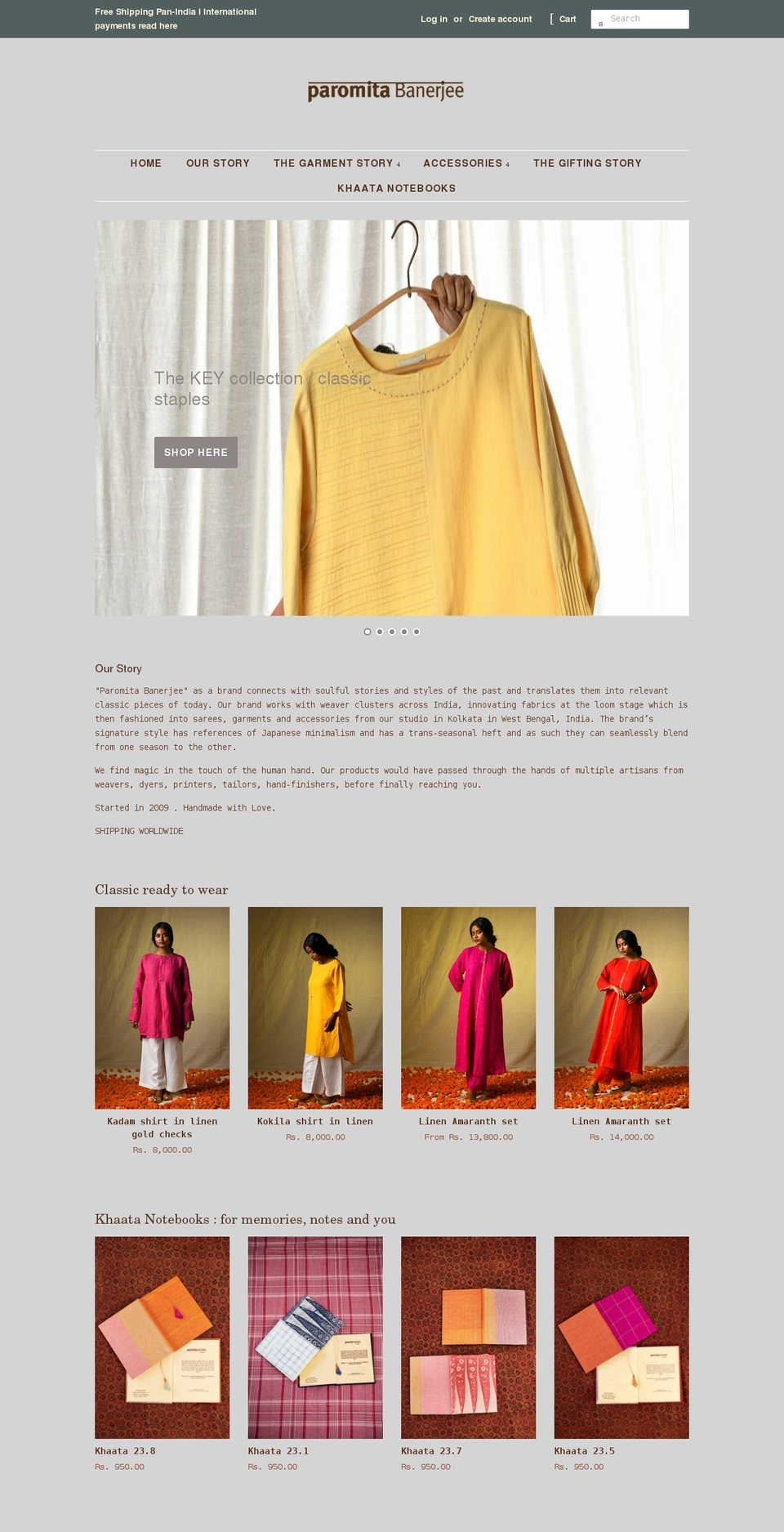 paromita-banerjee.com — Shopify storefront screenshot