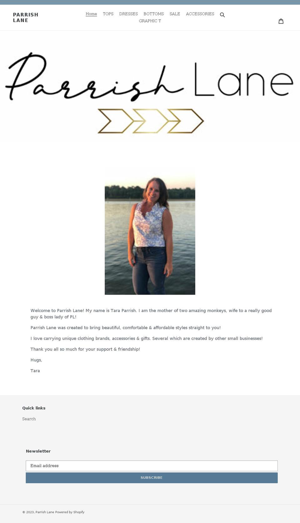 parrishlane.com shopify website screenshot