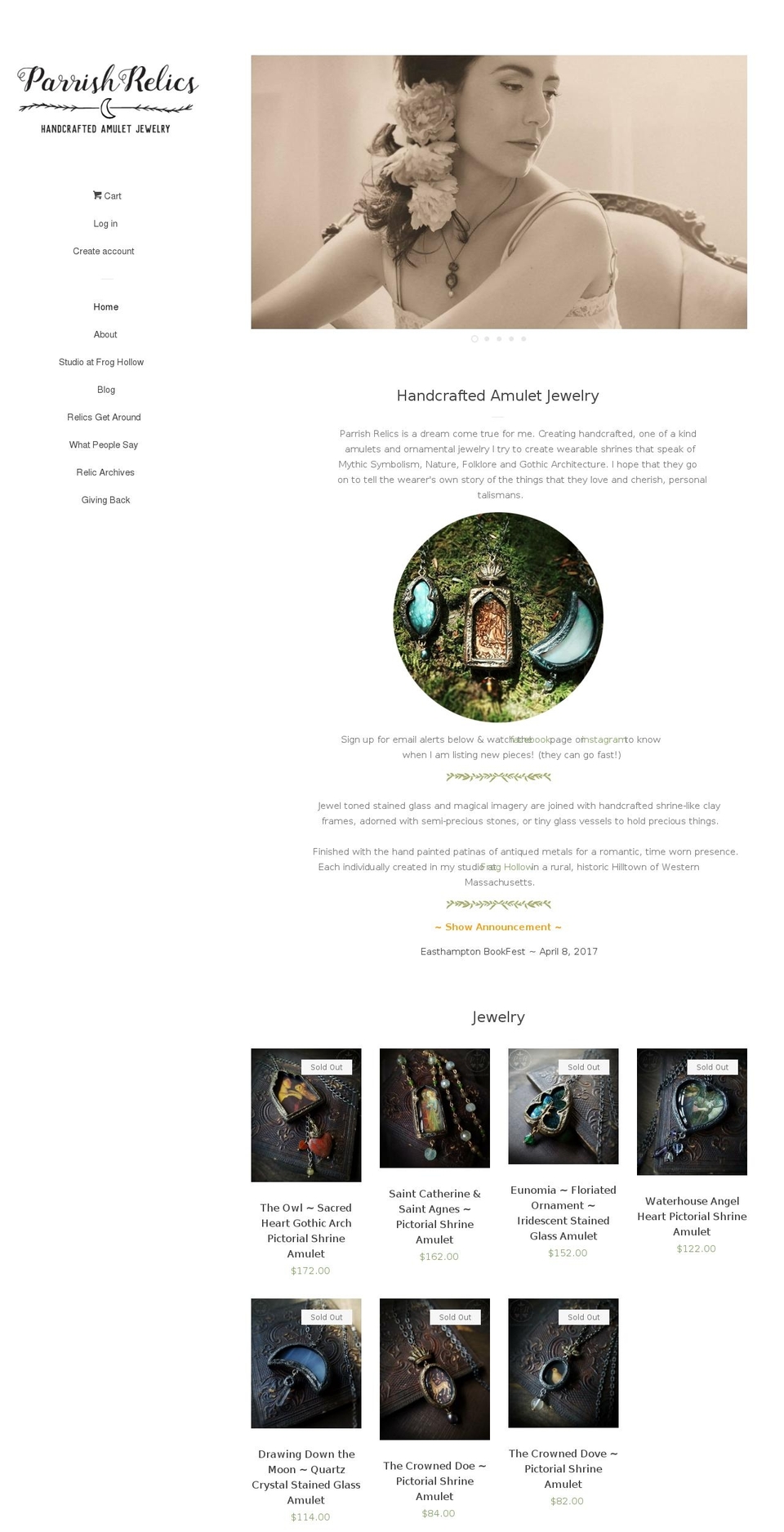 parrishrelics.com shopify website screenshot