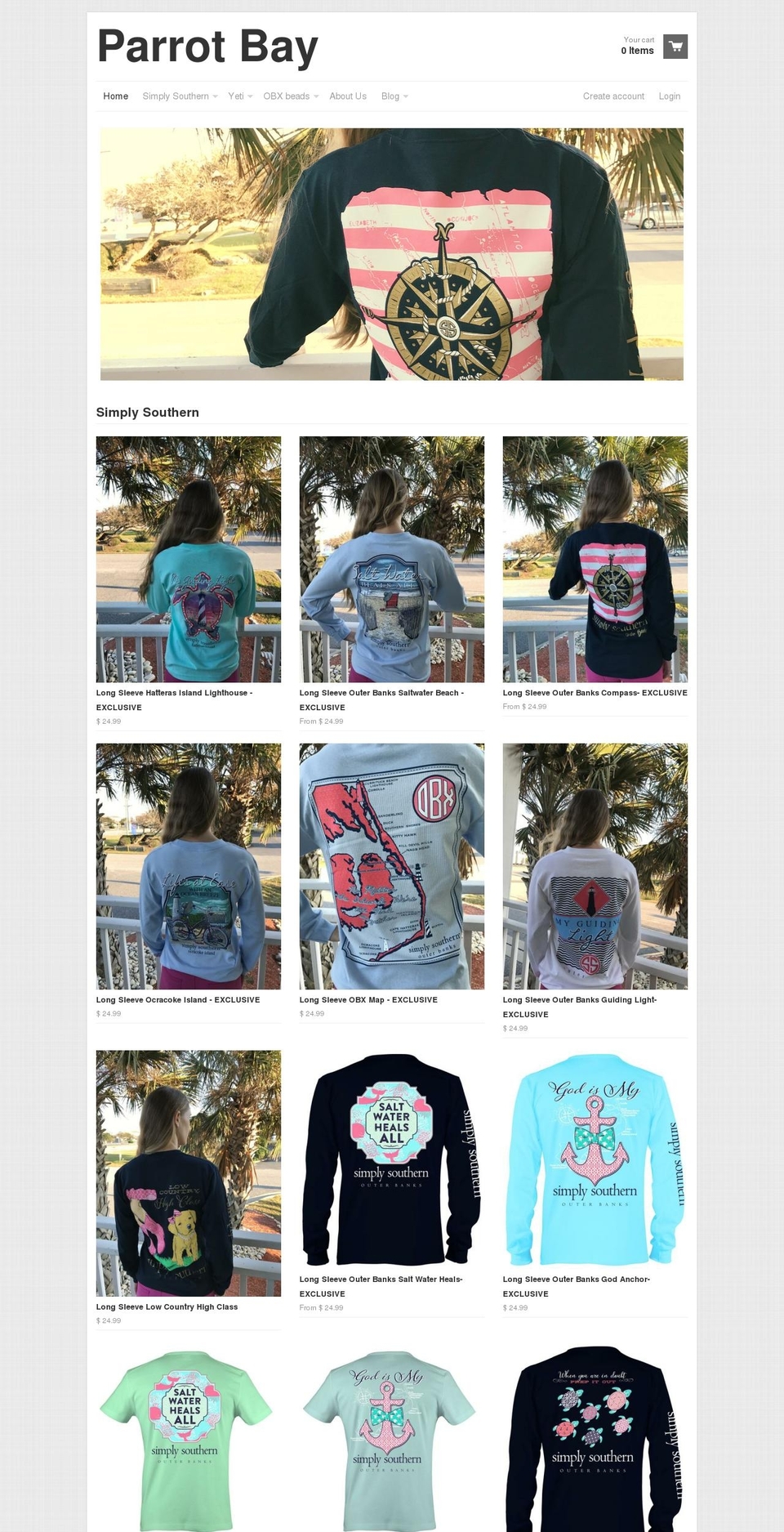 parrotbayobx.com shopify website screenshot