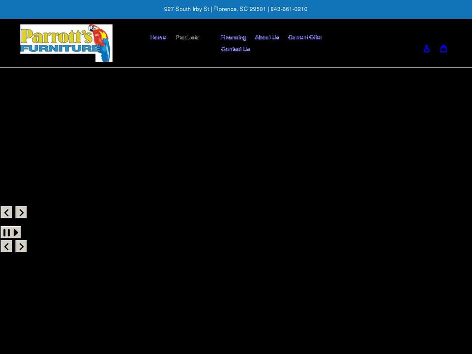 parrotts-furniture.com shopify website screenshot