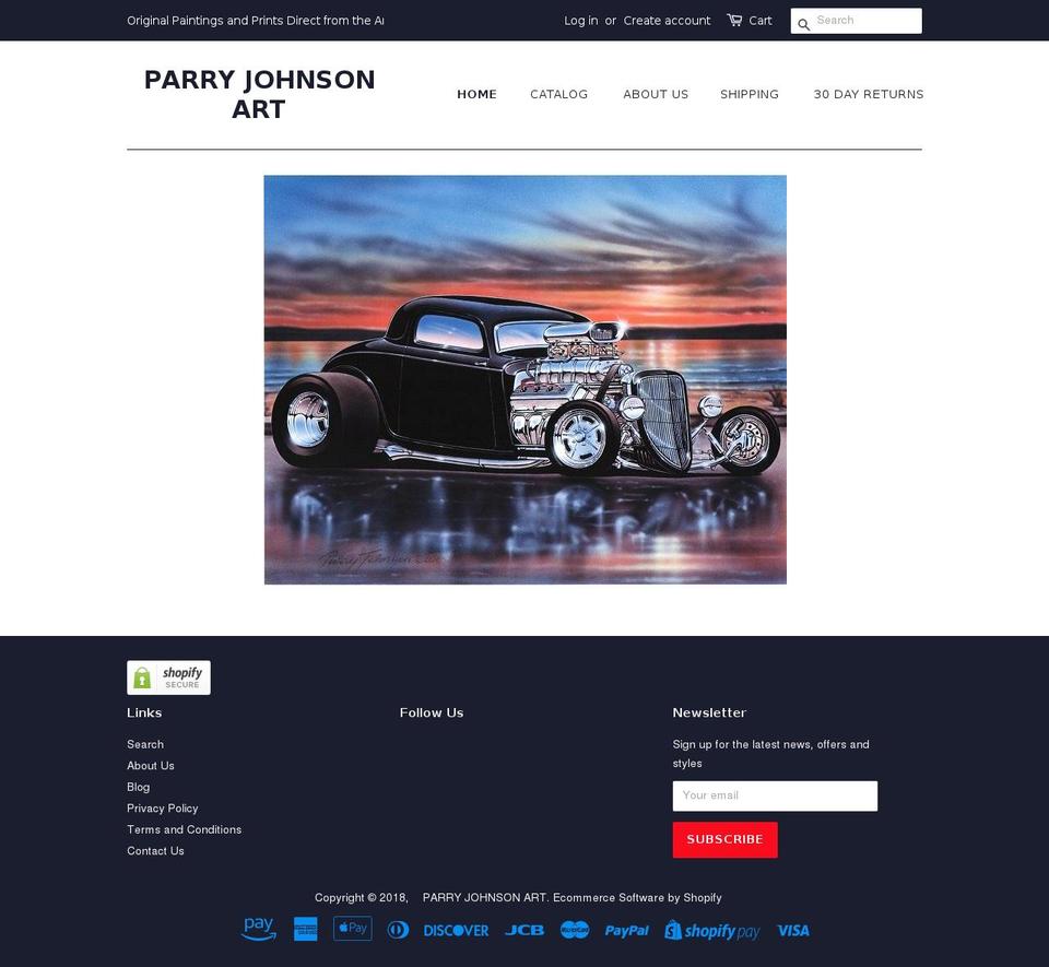 parryjohnsonart.com — Shopify storefront screenshot