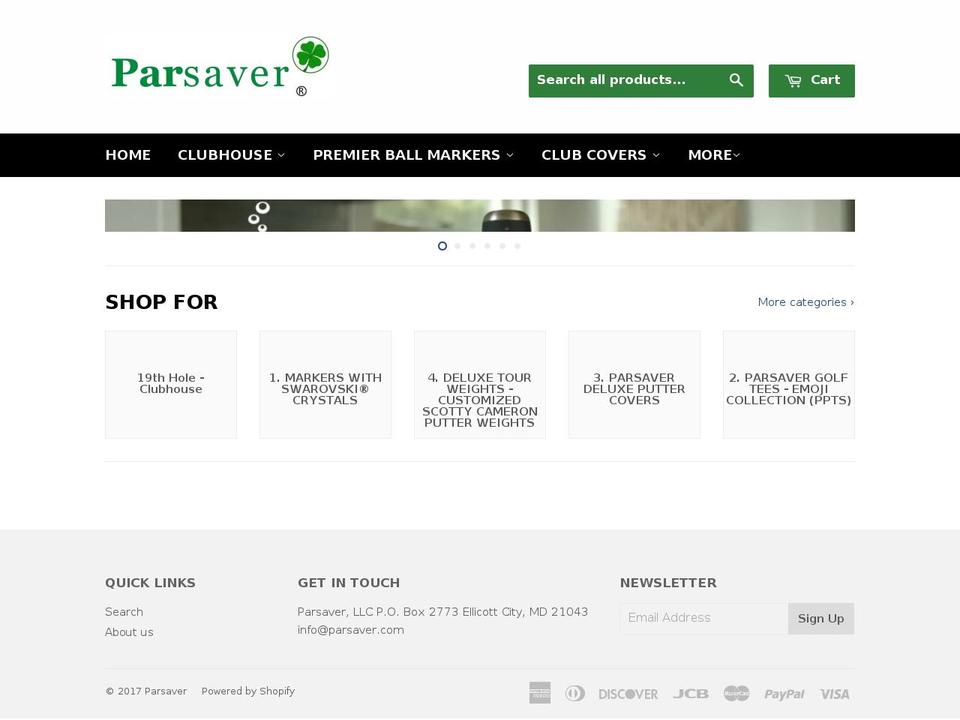 parsaver.com shopify website screenshot