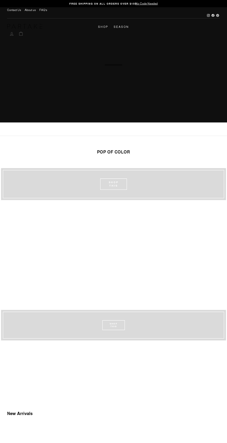 partakefashions.com — Shopify storefront screenshot