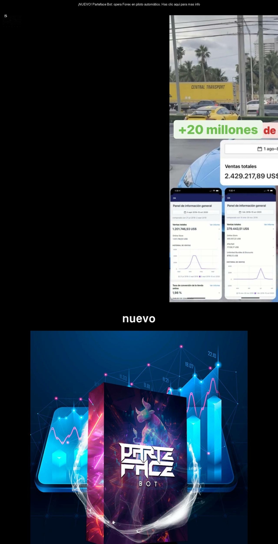 partefaceacademy.com shopify website screenshot
