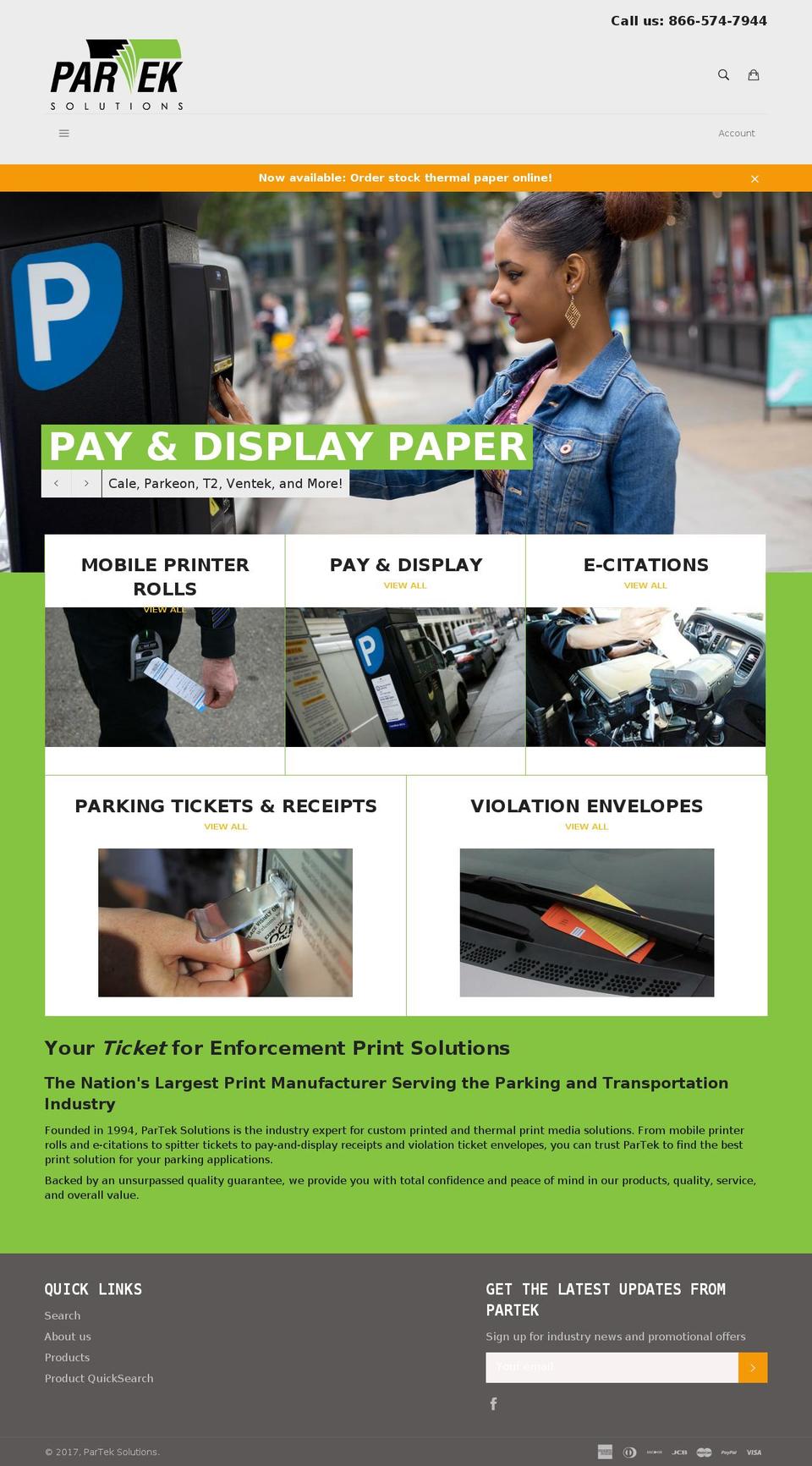 parteksolutions.com shopify website screenshot