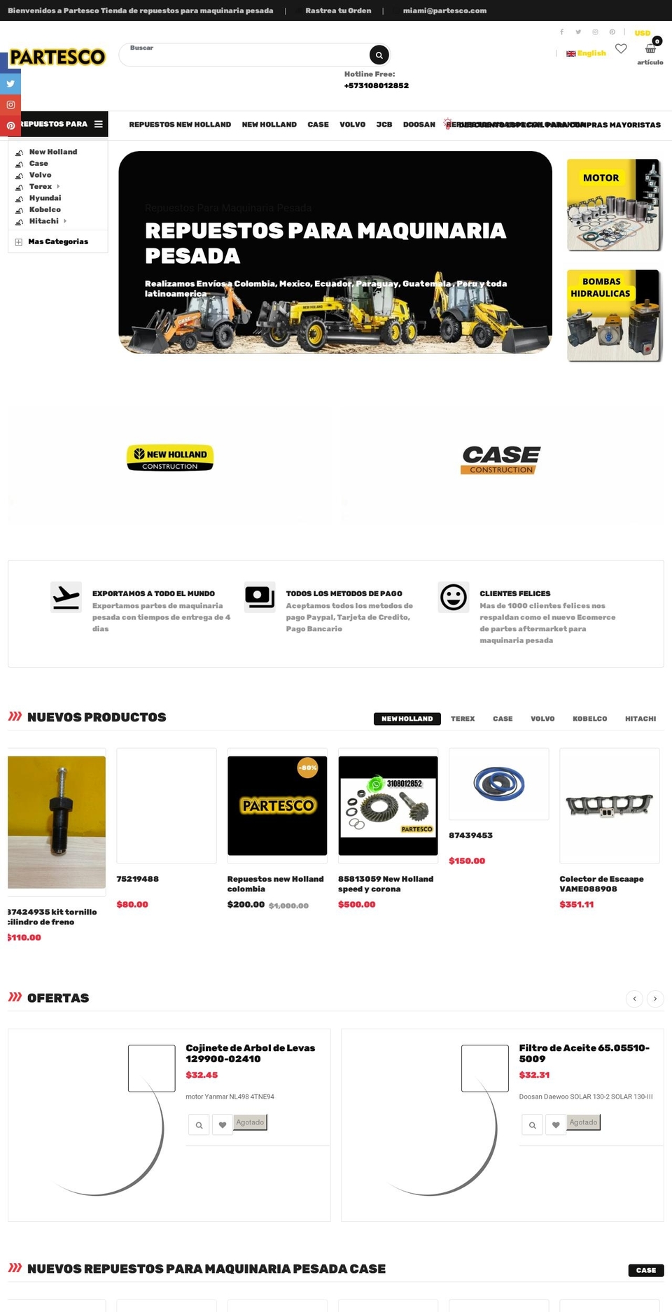 Ss-autoparts-home Shopify theme site example partesco.com