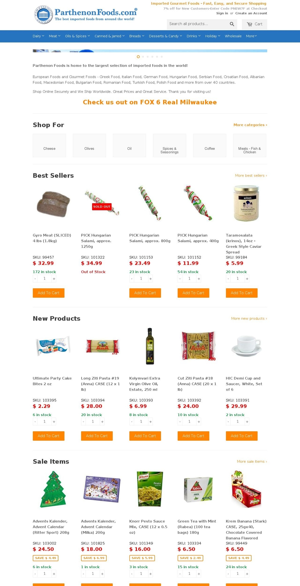 parthenonfoods.mobi shopify website screenshot