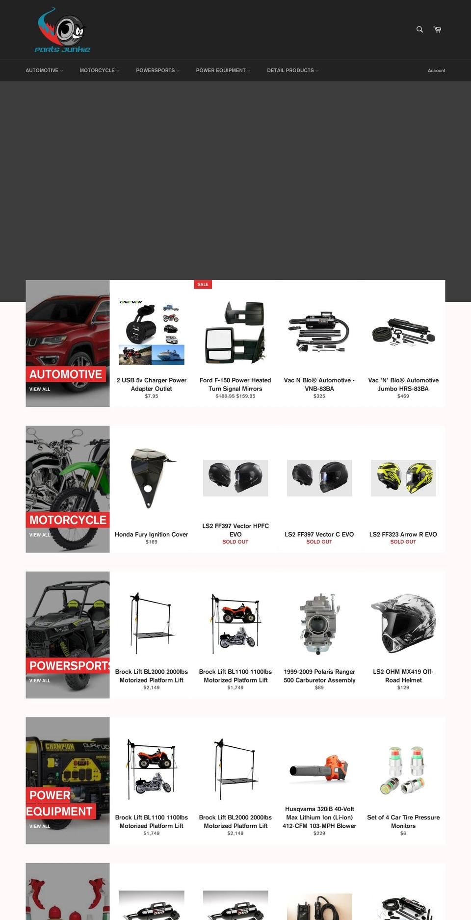 partjunkie.com — Shopify storefront screenshot