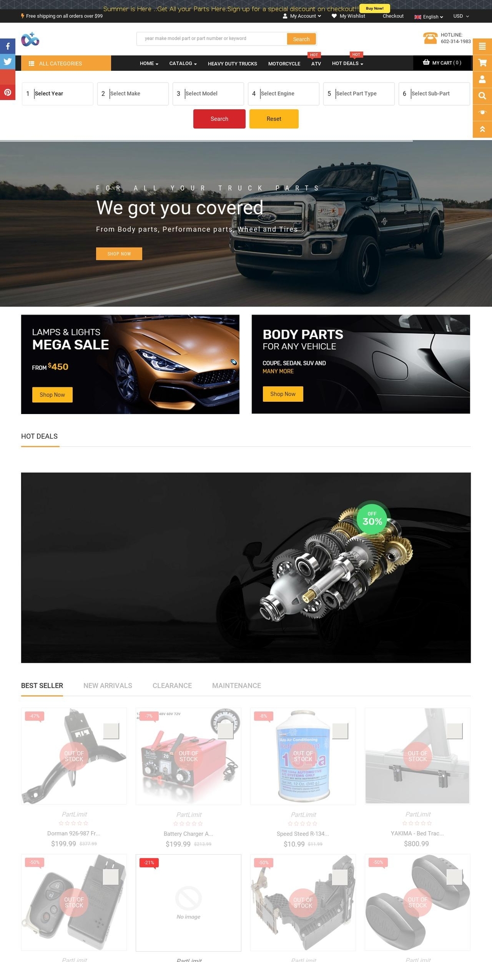 partlimit.com shopify website screenshot