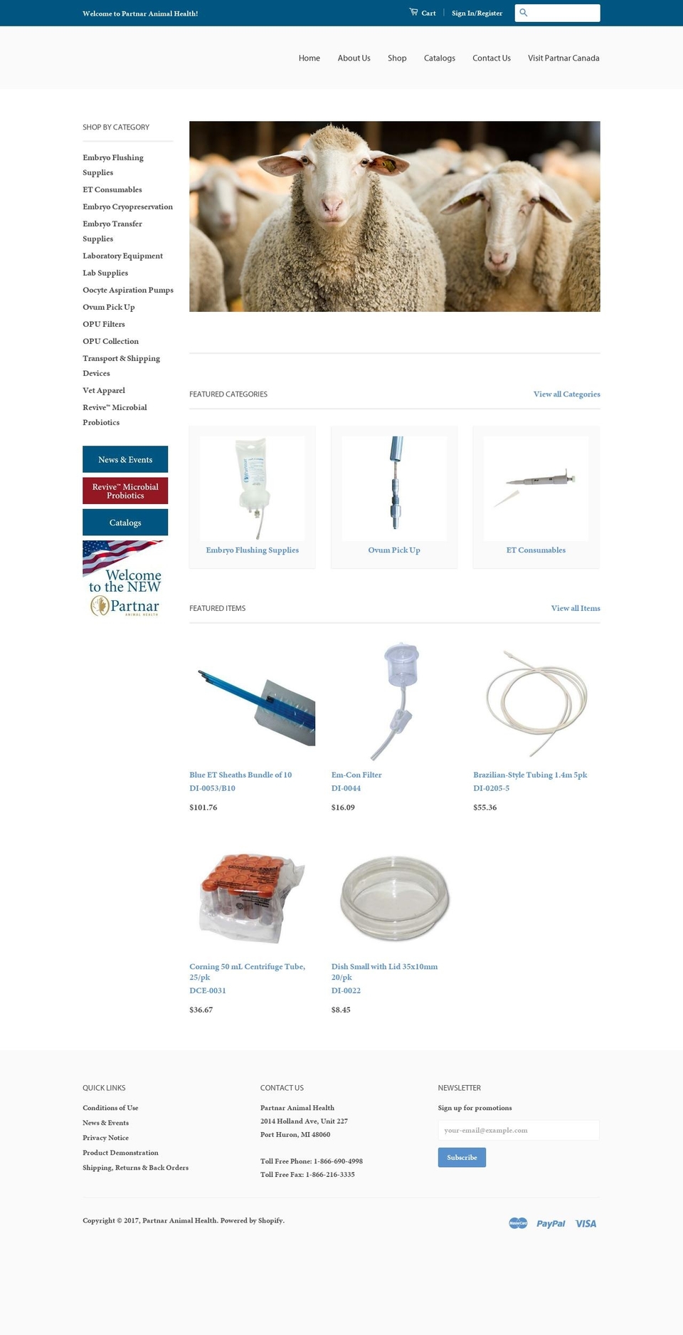 partnaranimalhealth.com shopify website screenshot